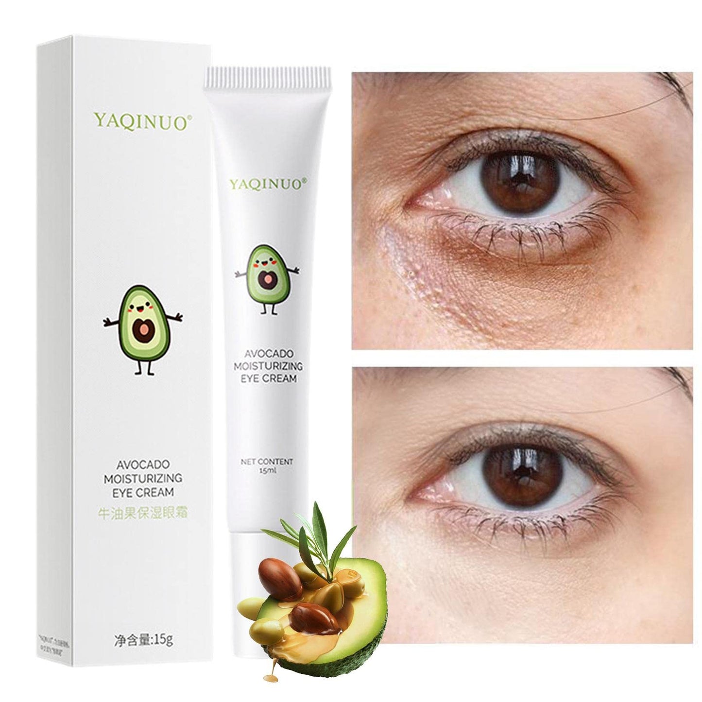 Avocado Eye Cream Elastic Moisturizing Eye Cream Remove Pouches Dark Circles Anti-Wrinkle Diminishing Eye Lines Lifting Firming
