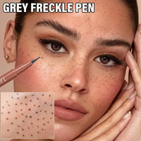 Freckle Pen, 2 PCS Natural Shades Long Lasting Waterproof Makeup for Effortless Sunkissed Look, Quick Dry Soft Dot Spot Pen in Grey & Reddish Brown
