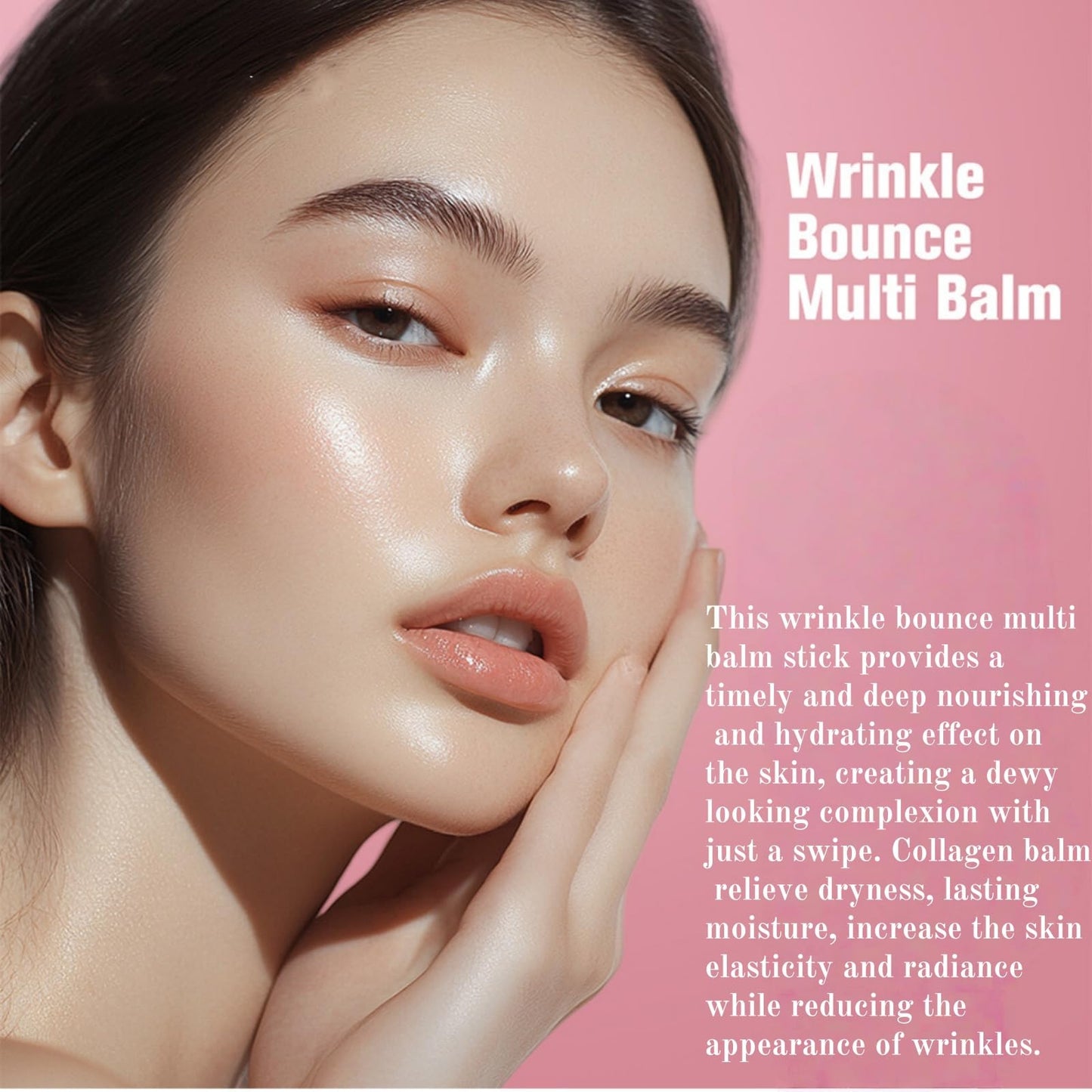 Collagen Multi Balm Stick,Wrinkle Multi Balm Stick,Anti Wrinkle Bounce Collagen Sti/ck,All-in-One Wrin/kle Coll/agen Wand,Moisturising Ba/lm Women,Lifting,Tightening&Firming Ba/lm for Face Lip Body