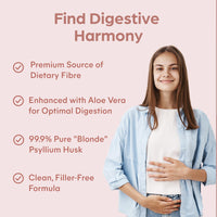 Purolabs Psyllium Husk Complex - High Purity 99.9% Fibre Supplement with Aloe Vera - Natural Digestive Support - Gut Health & Bowel Regularity - 90 Capsules