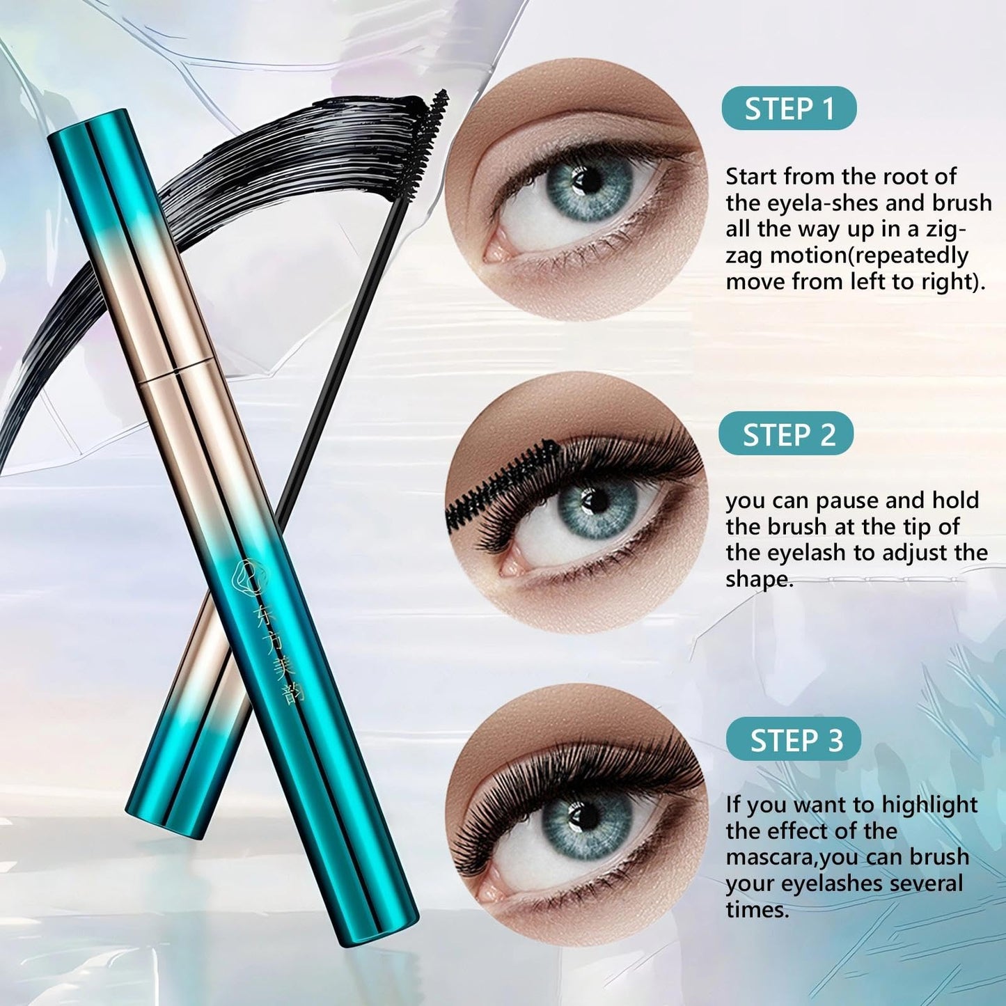 Wormeer Ultra Fine Waterproof Mascara for Short Eyelashes, Skinny Mascara Black Waterproof, Lengthening Eyelashes Black for Tiny Lashes-1Pcs