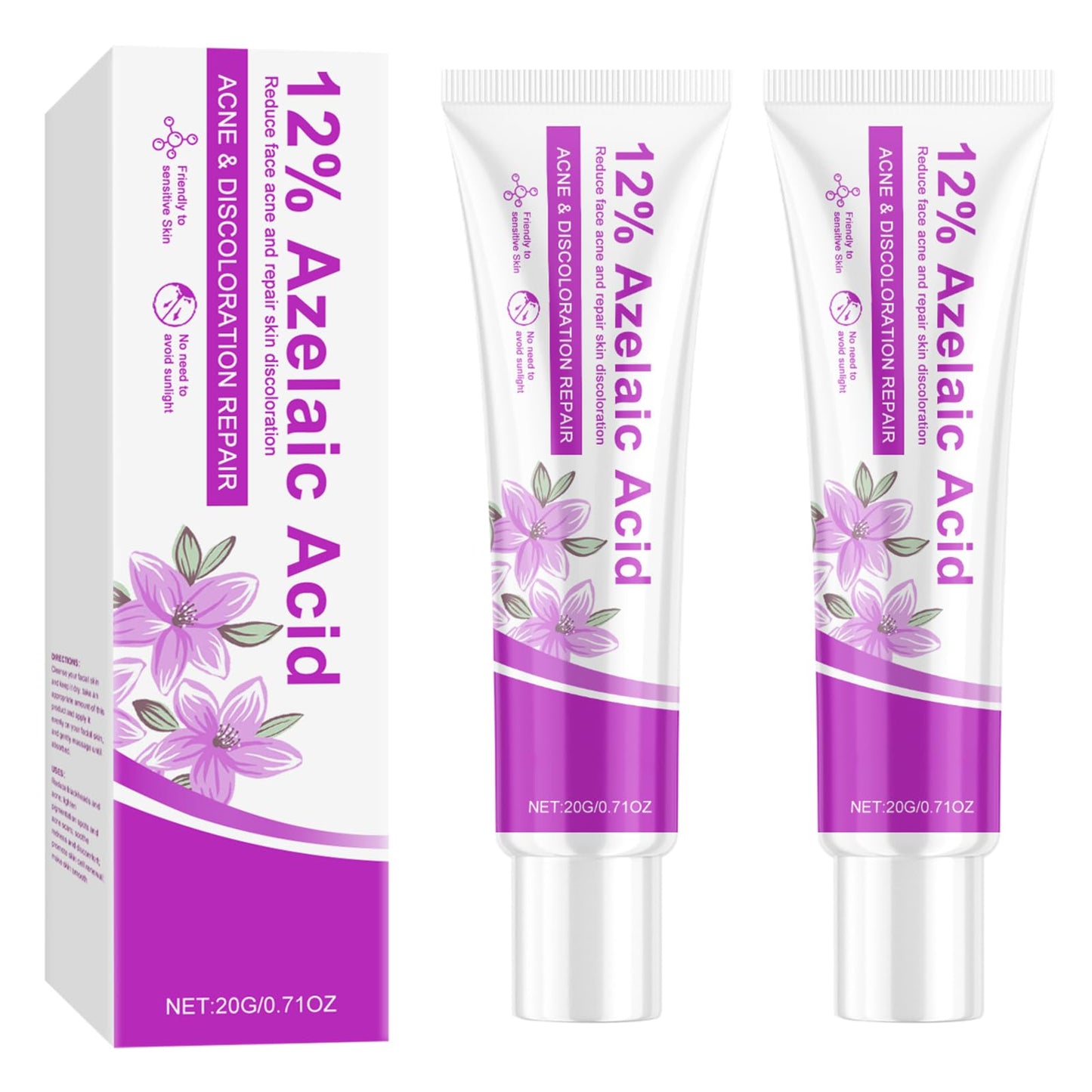 Bettinay Rosacea Cream for Face, 12% Azelaic Acid Cream, Gentle and Moisturizing for all Skin Pigmentation Redness