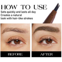 Taupe Eyebrow Pen & Magic Liquid Eyebrow Pen - Brow- Waterproof, Sweat-Resistant, Natural Hair-Like Strokes for Full. Fection Angled Brush Eyebrow Pencil, Flawless Brows – Color 04