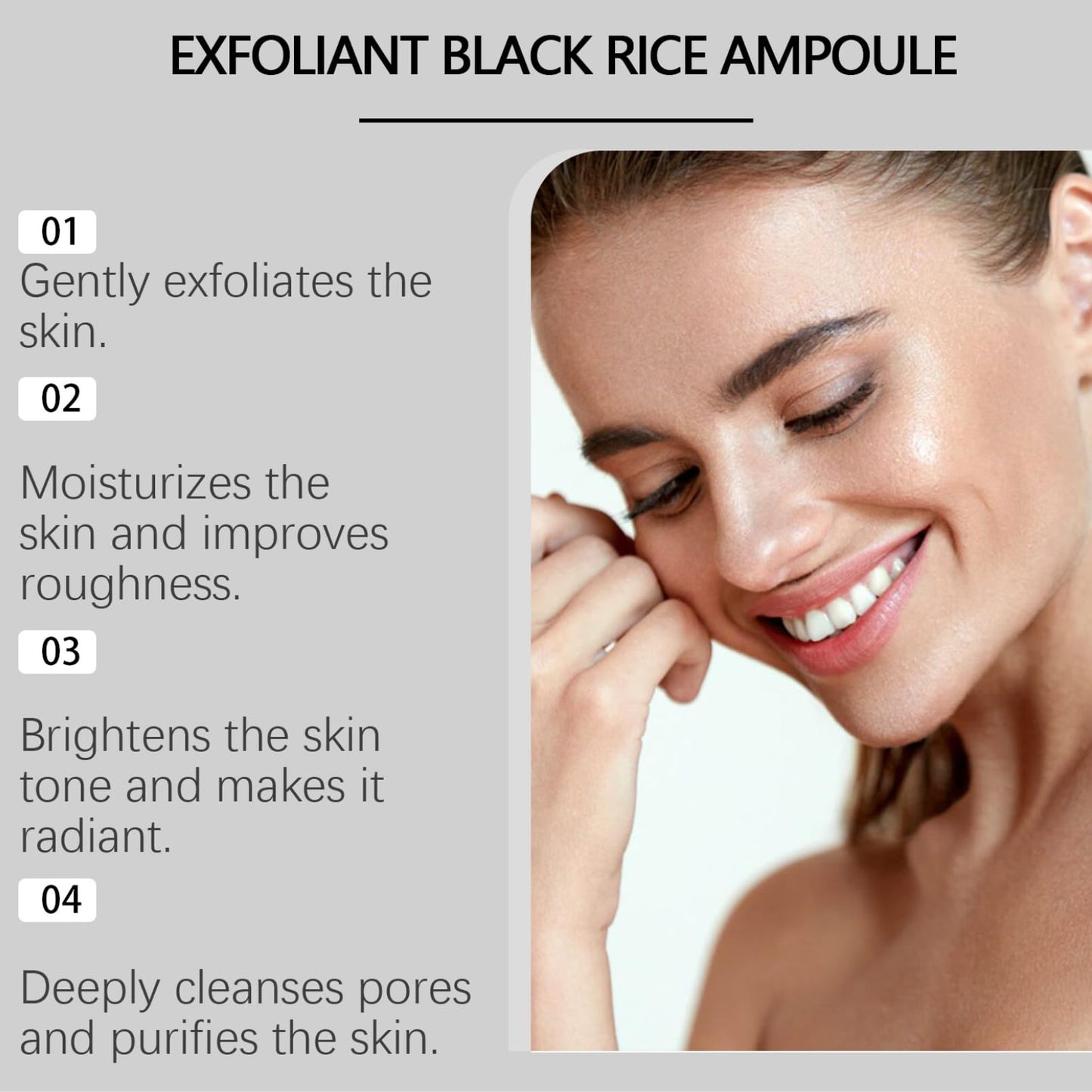 ISBEAUSOLS Peel Shot Glow Rice Ampoule Duo, White Rice + Black Rice Ampoule, Exfoliating Face Scrub for Women, Gentle Facial Cleanser with Rice Water & Niacinamide,Anti-Aging Dead Skin Remover for All Skin Types