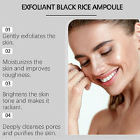 ISBEAUSOLS Peel Shot Glow Rice Ampoule Duo, White Rice + Black Rice Ampoule, Exfoliating Face Scrub for Women, Gentle Facial Cleanser with Rice Water & Niacinamide,Anti-Aging Dead Skin Remover for All Skin Types