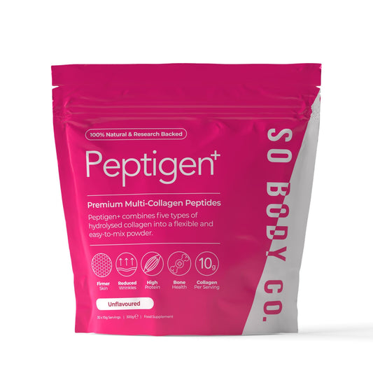 SoBodyCo Premium Collagen Supplements for Women & Men, 5 Types of Collagen Powder, Collagen Peptides, Marine Collagen, Multi-Collagen, 30 Days Supply, Peptigen