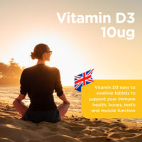 Healthspan Vitamin D3 10µg (8 Months' Supply) | Support Your Immune Health & Promotes Healthy Bones, Teeth & Muscles | Vegetarian