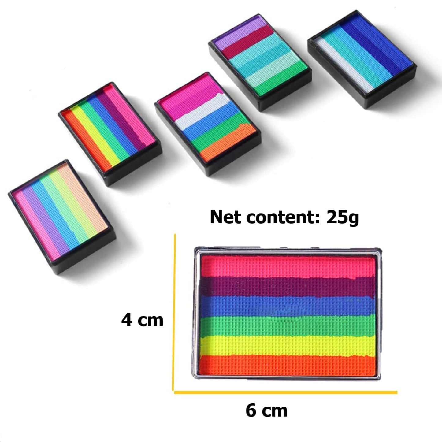 Generic Rainbow Face Paint, Make-Up Colours, Face Paint, Rainbow Face Paint, Body Painting, Water Soluble, Rainbow, Theatre Make-Up, Carnival, Colourful Body Colours, Quick Drying (25 g, 02#)