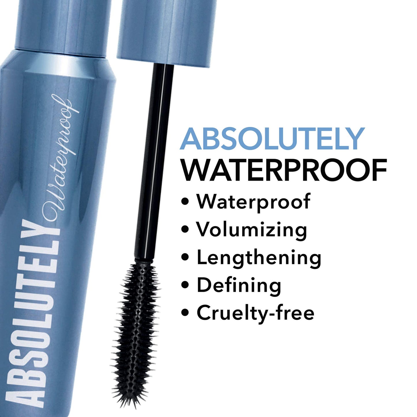 W7 Absolutely Waterproof Mascara, Blackest Black, 10 ml