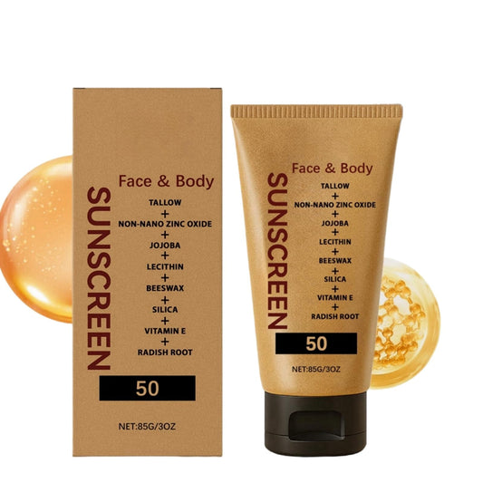 QinZiEn Tallow Sunscreen Spf50,Organic Face Sun Cream,Tallow Sunscreen Spf50+ Face & Body Sun Cream,Natural Tallow & Shea Butter,Beef-T-allow Moisturizer Fac-e,Beef-Tal-low For Skin,Beef -Tallo-w