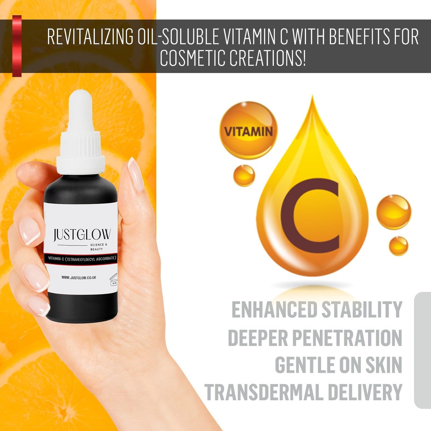 Tetrahexyldecyl Ascorbate THDC or THD ascorbate - Oil Soluble Vitamin C Cosmetic Ingredient for DIY Cosmetics UK