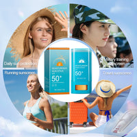 Sunblock Stick SPF 50 PA+++, Sun Cream SPF50+ for Face & Body, High Protection Travel Size Sunscreen, Waterproof Sunblock, Ultra Light UV Protetion Sunscreen Stick, Moisturizing & Refreshing