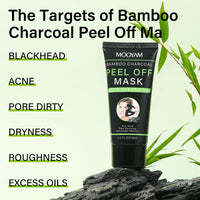 IREV Bamboo Charcoal Peel Off Mask, Blackhead Remover Peel Off Mask Charcoal Face Masks for Deep Cleansing, Blackhead Peel Off Mask for Smooth & Clear Skin Black Peel Off Face Mask Charcoal Face Mask