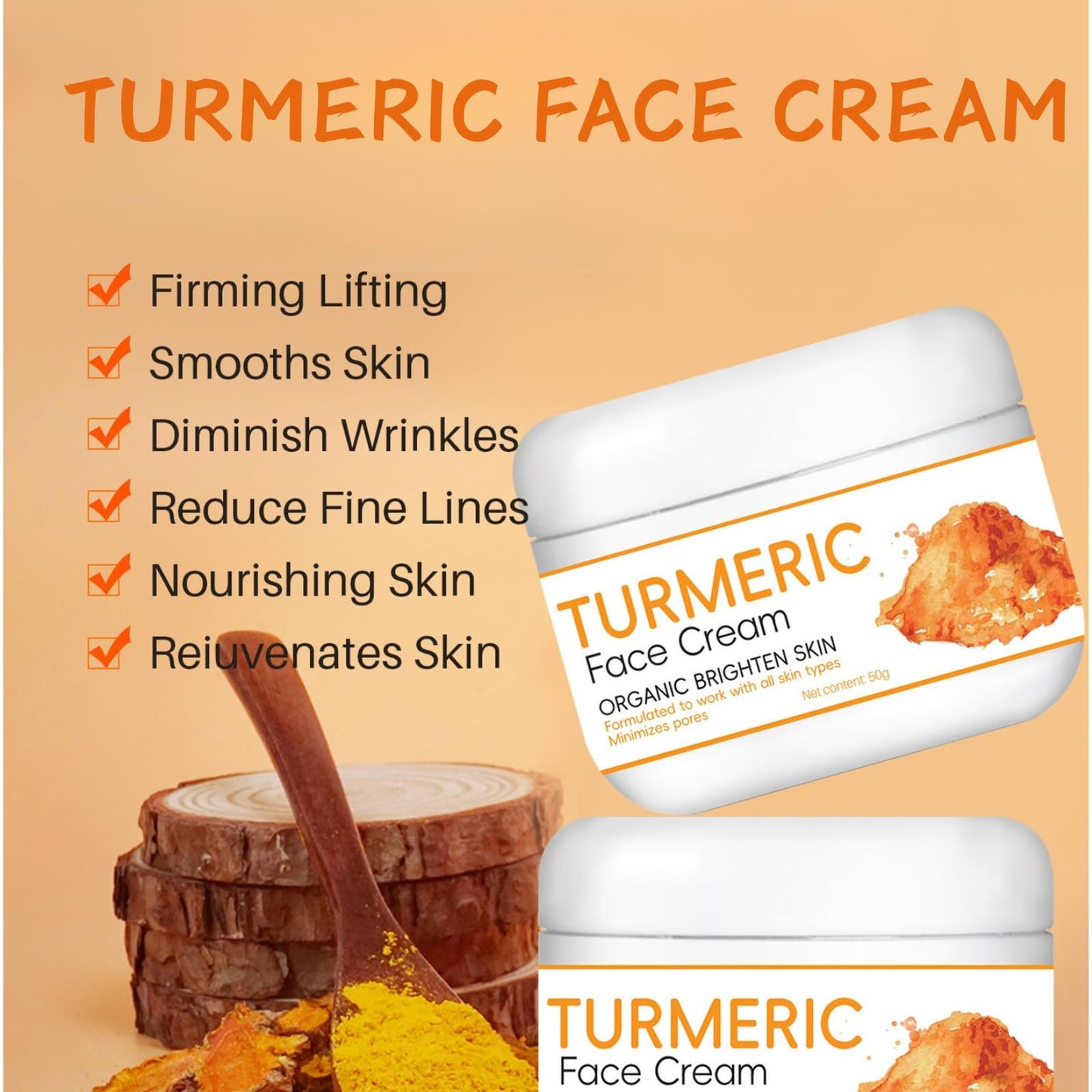 IZBEAUVO Turmeric Skincare Set,Face Skin Care Sets include Turmeric Soap Bar,Face cream,Eye cream,Neck cream,Anti-Aging Skin Care Set,Moisturizing,Acne Dark Spot Remover,Moisturizing Erase Fine Lines,Firming