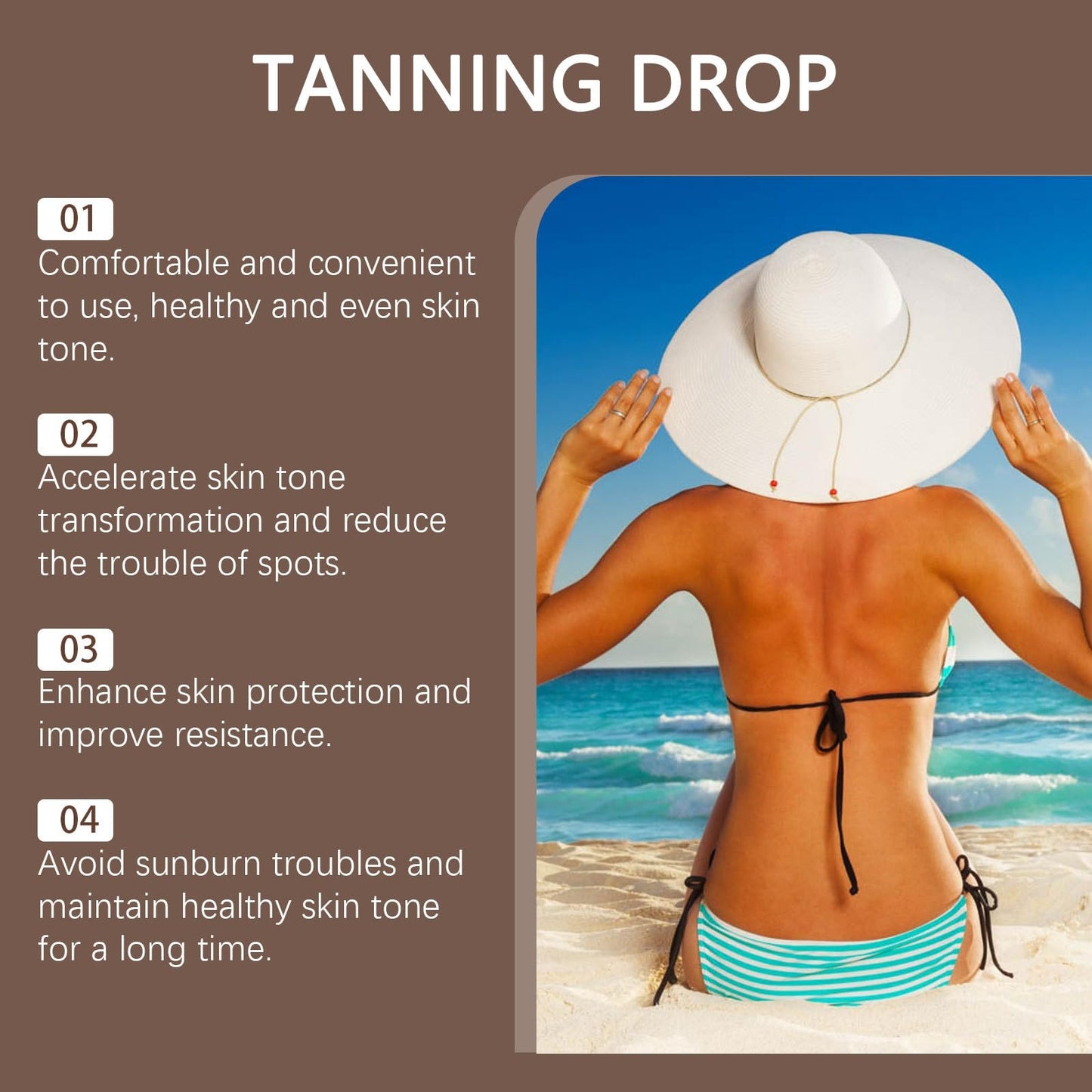 Jinjiar Sunless Tanning Drops,Sunless Self Tanning Drops,Enhancing Natural Skin Tone Without the Sun Damage,Gradual Nourishing Face Tan Dr-op,for All Skin Types,Tan-ning Dro-ps Dr-ink,Sunbed Cream Accelerator