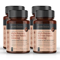 Pureclinica High Potency Korean Panax Ginseng 10,000mg x 720 Tablets (4 Bottles of 180)- 2 Years Supply