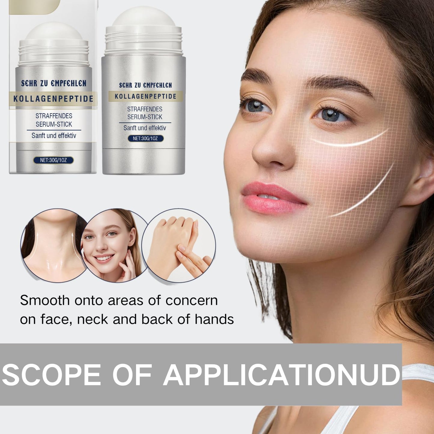 ISBEAUSOLS Flysmus Collagen Peptides Firming Serum Stick,Retinol Luxurious Collagen Firming Cream,Anti Aging Peptides Face Moisturizer,Face and Neck Firm ing Stick for Tightening Sagging Skin (2pcs)