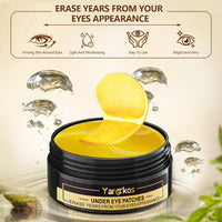 Mifeloy 60 Pcs 24K Gold Under Eye Patches, 30 Pairs Women Undereye Mask for Puffy Eyes Dark Circles Treatment, Beauty Skin Care Products, Men Collagen Gel Pads Hydrating for Eye Bags Puffiness Wrinkle