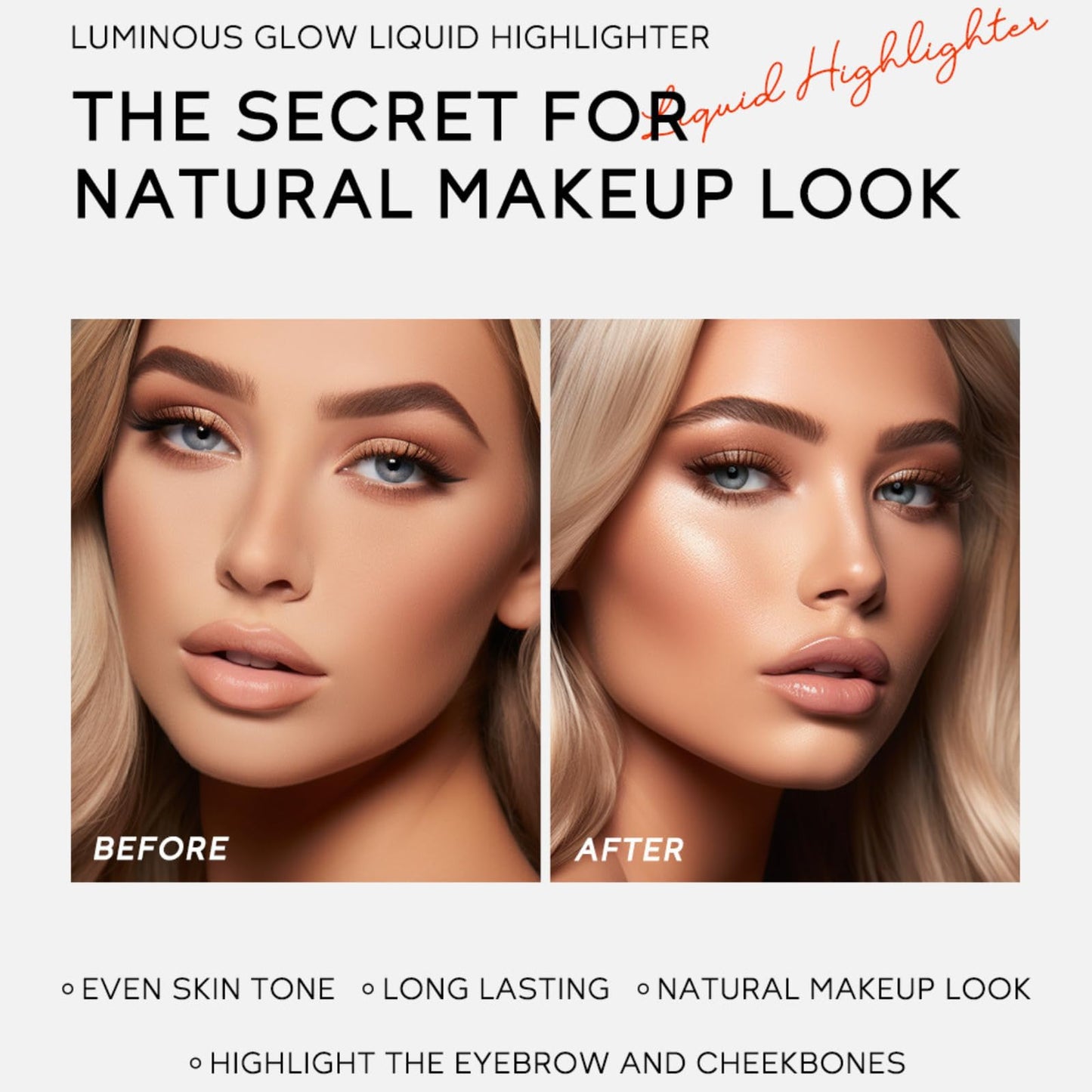 TBeautfave Tbeautfave Liquid Highlighter Makeup, Cream Highlighter, Natural Bronzer Face Glitter Stick, Moisturizing Cream Contour Face Illuminator for Face Body Eyes Collarbones Glow