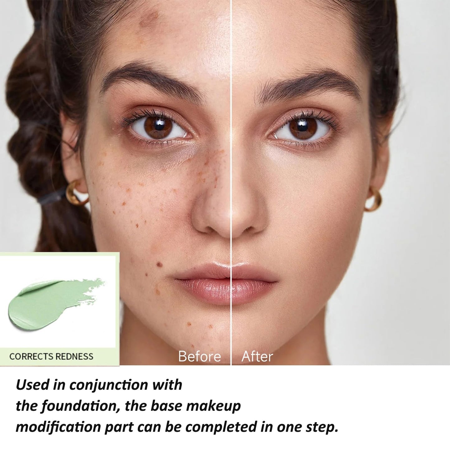 OKAQEE Green Full Coverage Concealer - Waterproof Dark Circles and Blemish Concealer - Long Lasting Corrector Concealer (Green)