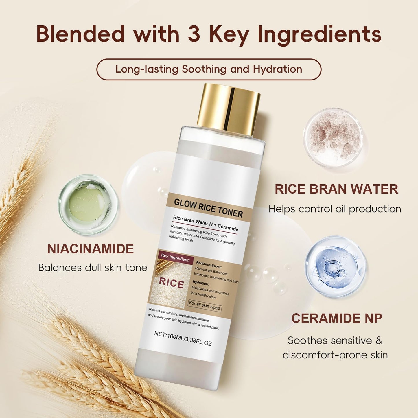 Peel Shot Glow Rice Water Toner for Face, Rice Toner Korean Skincare, Exfoliating Pore Minimizer - Hydrated Skin Cleansing Skin, Glow Serum 100ml for Radiant Skin