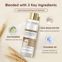 Peel Shot Glow Rice Water Toner for Face, Rice Toner Korean Skincare, Exfoliating Pore Minimizer - Hydrated Skin Cleansing Skin, Glow Serum 100ml for Radiant Skin