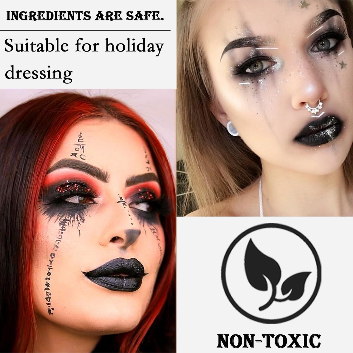 Black Lipsticks For Women Long Lasting, Highly Pigmented Matte Black Lipstick, Waterproof Non Stick Plumping Lip Gloss Velvet Lipstick - Vegan - Cruelty Free