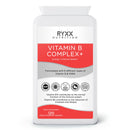 Vitamin B Complex + | 120 Vegan Capsules | High Strength & High Absorption | 8 Essential B Vitamins | Methylated with Folate, B6 & B12 | Made in The UK by RYXX