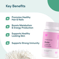 Bettervits Biotin | Potent 12,000mcg | Includes Zinc & Selenium | Hair & Nails | Supports Metabolism | Immunity | Antioxidant