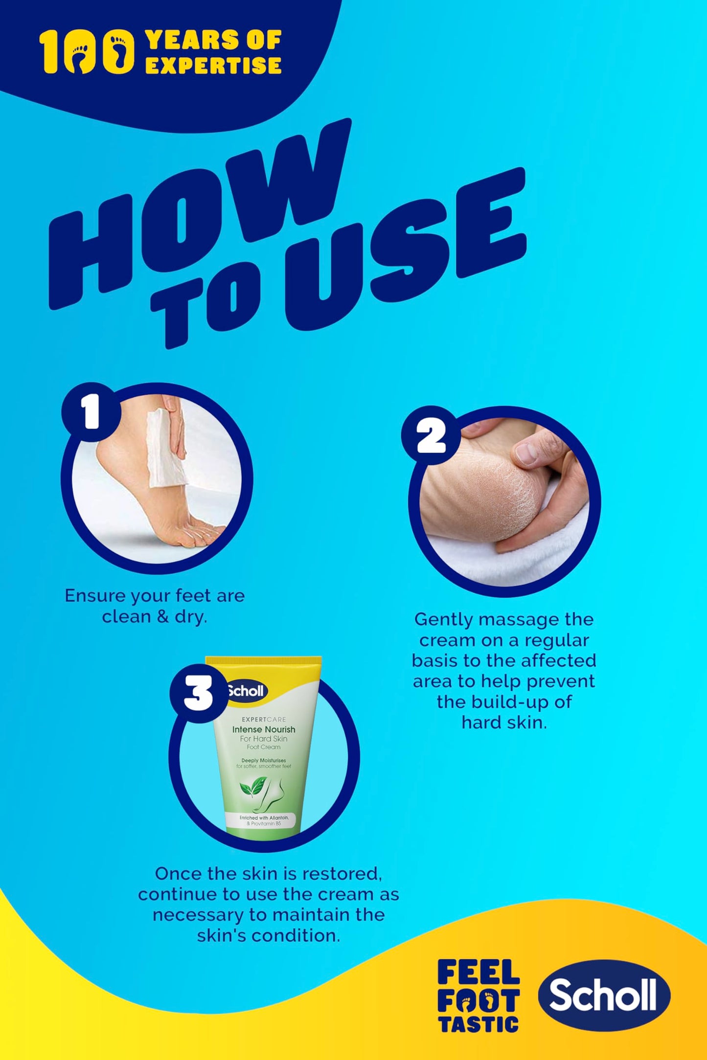 Scholl ExpertCare Intense Nourish Foot Cream for Hard Skin 150ml, Deeply Moisturising Cream with Urea, Vitamin E & Provitamin B5 Complex for Softer Smoother Feet