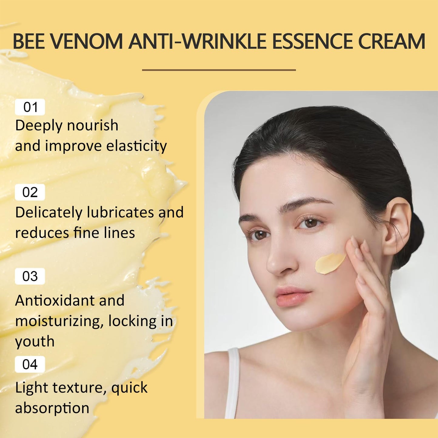 ChicNana Bee Venom Cream Skin Tightening Cream for Face Anti Wrinkle Face Cream Wrinkle Removal Face Lift Skin Treatmen For Fine Line Women
