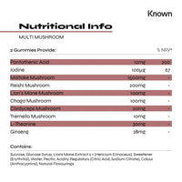 Known Multi Mushroom Complex Gummies - 2000mg Lions Mane, Reishi, Maitake, Chaga, Cordyceps, Tremella, Blackcurrant-Flavoured Gummies with L-Theanine, Ginseng, Pantothenic Acid, Iodine - Vegan (3)