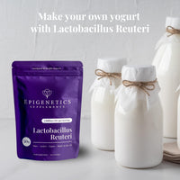 Lactobacillus Reuteri 50g | Yoghurt Starter Culture Kit | 5 Billion CFU Probiotic + Chicory Root Prebiotic (Inulin) | Vegan Friendly Powder UK Made | 1g Daily (50 Servings)