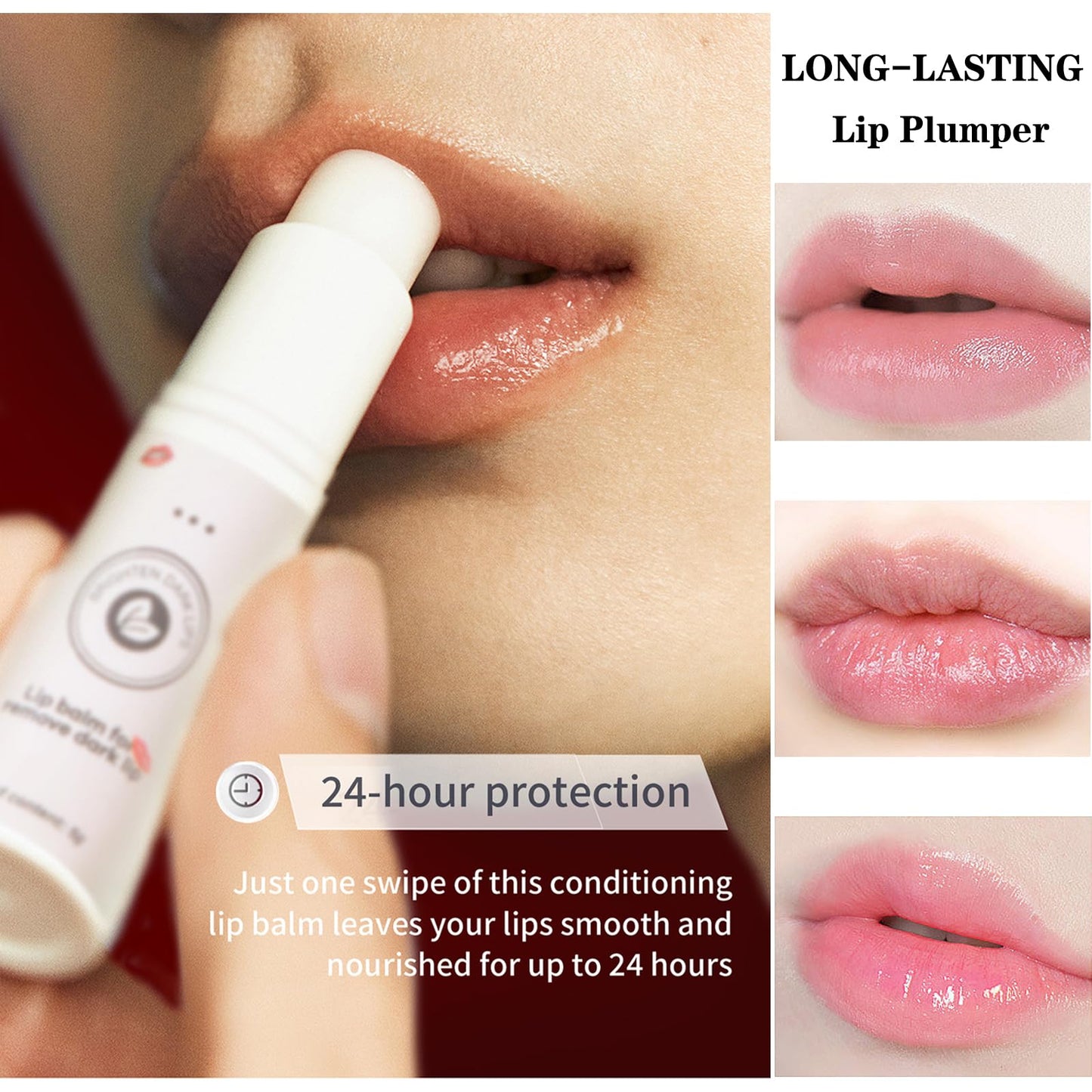 GEEWHILE Lip Lightening For Dark Lips, Lip Balms for Lip Care Lip Moisturizing, Long Lasting Natural Lip Balm Moisturizer to Repair Cracked Lips & Lighten Dark Lip Color, Lip Brightening