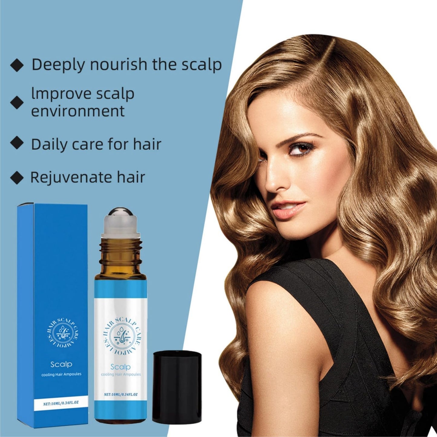 SingHao Hair Growth Roll-On Massage Essence,Hair Growth Serum with Rolling Ball Massage,Scalpy Cooling Hair Ampoule,Strengthening Soothing Hair Essences,Hair Treatment for Hair Loss,Hair Strengthen & Grow