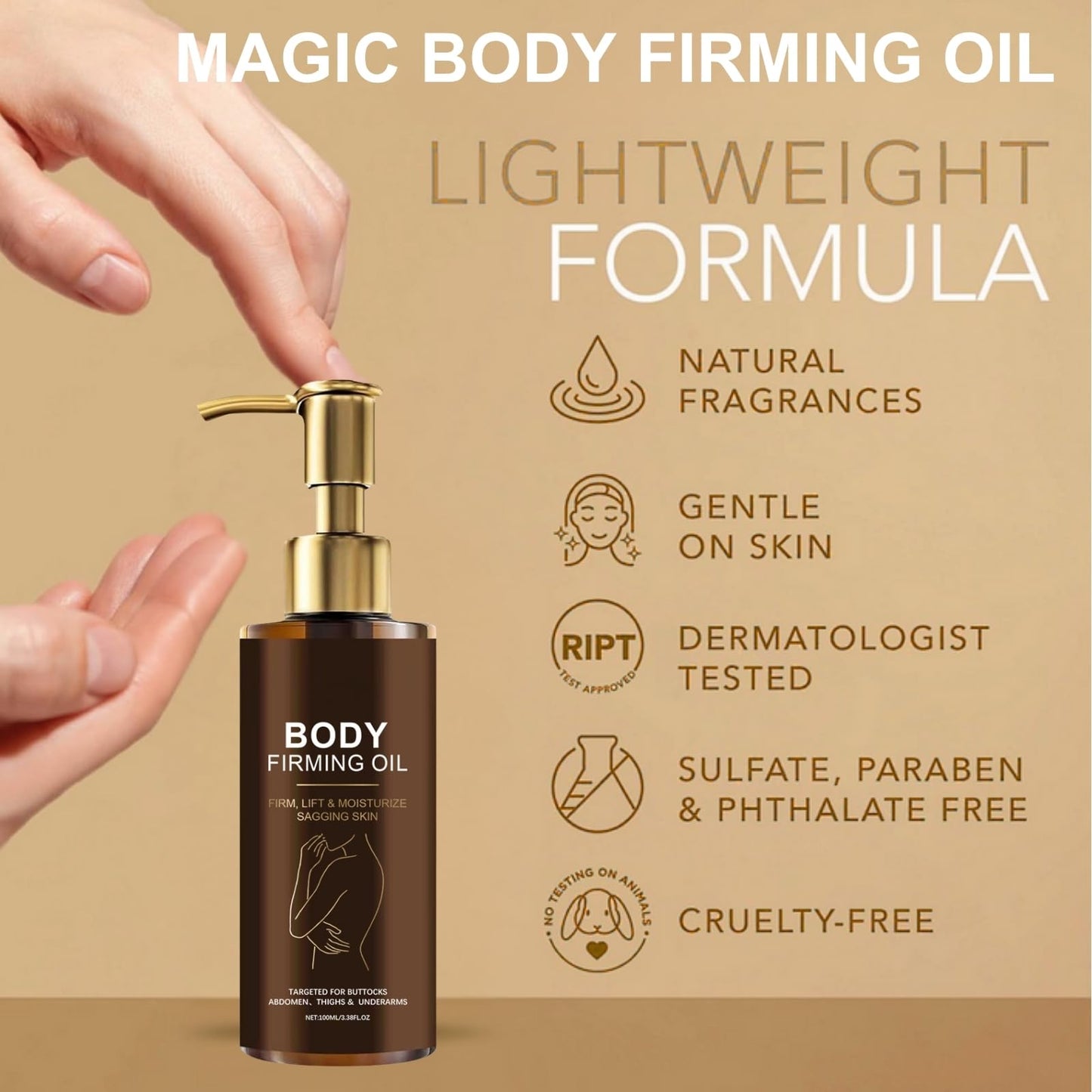 2PCS Magic Body Firming Oil,Magic Luxury Body Oil with Vitamin E,Glow Remedy Oil Skin Tightening for Women,Hydrating Massage Oils for Wrinkles Fine Lines,Collagen Lifting Body Oil for Smooth Nourishes