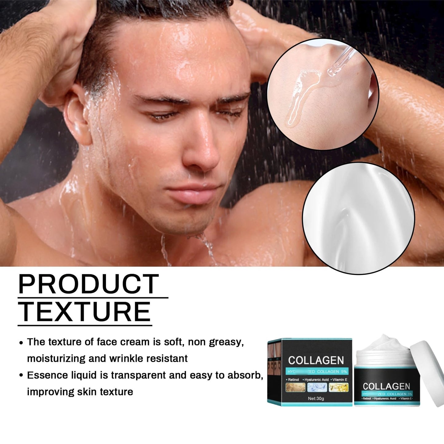 Fankayi Men's Skin Tightening Face Cream,Anti Aging Moisturizer to Reduce Fine Lines and Wrinkles,Facial Cream for Men,Mens Moisturiser Face,Tinted Moisturiser Men,Day & Night Use,Suitable for All Skin Types