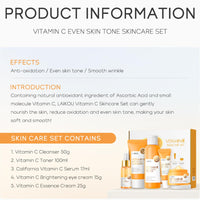 ChicNana Skincare Set, Vitamin C Skin Care Sets & Kits -Cleanser, Toner, Serum, Eye Cream & Face Cream, Hair Care Gift Set for Teenage girls, Facial Care Kit for Radiant Skin, Pamper Sets for Women Gifts(5PCS)