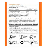 ProNutriWorld Vitamin D Turmeric Shots (20x10ml) 700mg Curcumin with Black Pepper, 20ug of Vitamin D3, Daily Defence, 3X Higher Absorption, Natural Ingredients, No Added Sugar