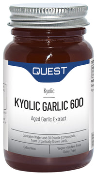 Quest Kyolic Garlic 120 Tablets - 600mg High Strength Odourless Aged Garlic Extract For Heart, Liver & Immune Function. Daily Garlic Supplement, Improve Circulation, Liver Detox & Immunity (Pack of 1)
