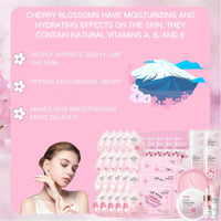 SALROAL Sakura Skin Care Sets & Kits, 38PCS Skin Care for Teenage Girls, JAPAN Sakura Skincare Set, Cleanser, Serum, Hand Cream, Eye Mask, Sleep Mask, Lip Mask, Cleanser, Cream, Lotion, Toner, Mud Mask