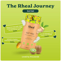 Rheal Gut Feel 150g | 30 Servings | Supports Digestion & Gut Health| Source of Fibre | 600mg Actazin Kiwi | Organic Superfoods with Ginger & Baobab | Certified B Corp
