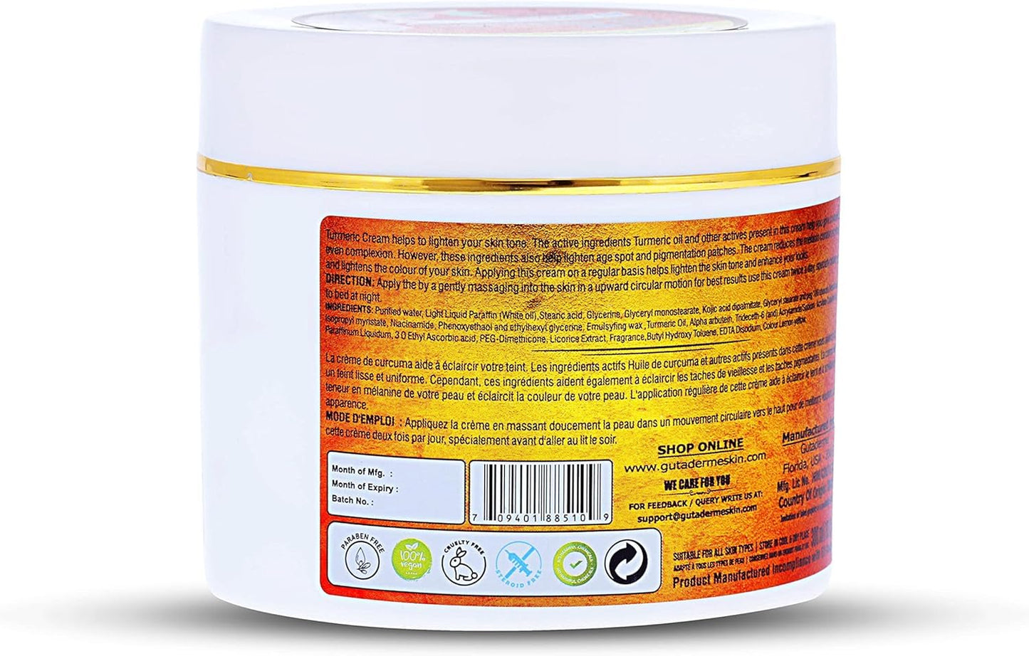 Liberto Turmeric Skin Brightening Face Cream Provides Skin Brighten, Smoothen, Soft & Clean (Pack of 1, 300 ml)