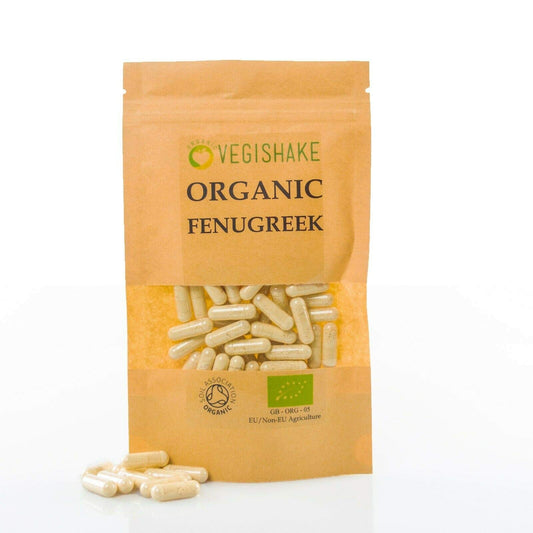 vegishake Organic Fenugreek HPMC Capsule 1140mg Supplements Personal Nutrition Inflammation Weight Appetite Suppressants Gastritis Detox & Cleanse Vegan Halal Kosher (60 Capsules)