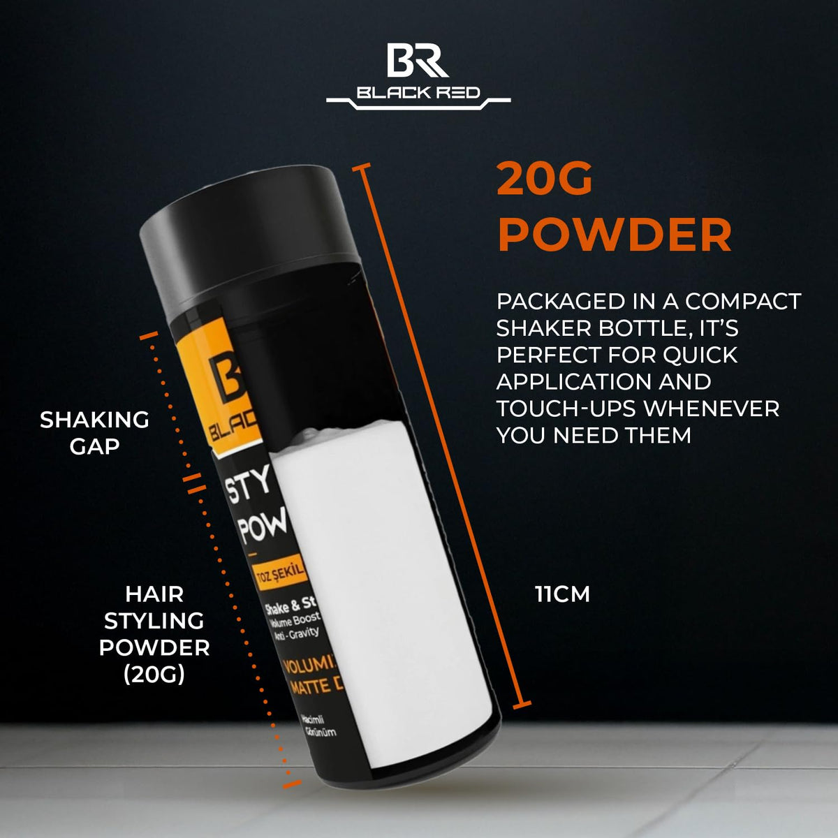 black red Black Red Volumising Texture Powder 20g | Lightweight Matte Finish | Instant Root Lift, Volume & Texture | Water-Based Styling Powder