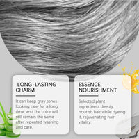 GNAUMORE Natural Essence Silver Hair Dye,Silver Gray Hair Dye,Grey Natural Hair Cream,Grey Permanent