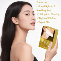 DEGHOUY 4 Pack V-Line Lifting Mask | 24K Gold & Collagen Face Mask, Anti-Aging Jawline Shaper Mask for Face Lift | Hyaluronic Acid & Vitamin E