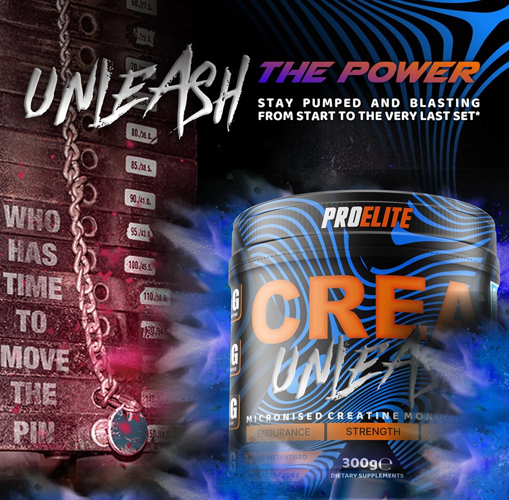 Creatine Monohydrate Powder 300g Micronised Flavoured & Vegan Creatine Powder for Post & Pre Workout Creatine Supplements by PROELITE (300g, Strawberry Mango)