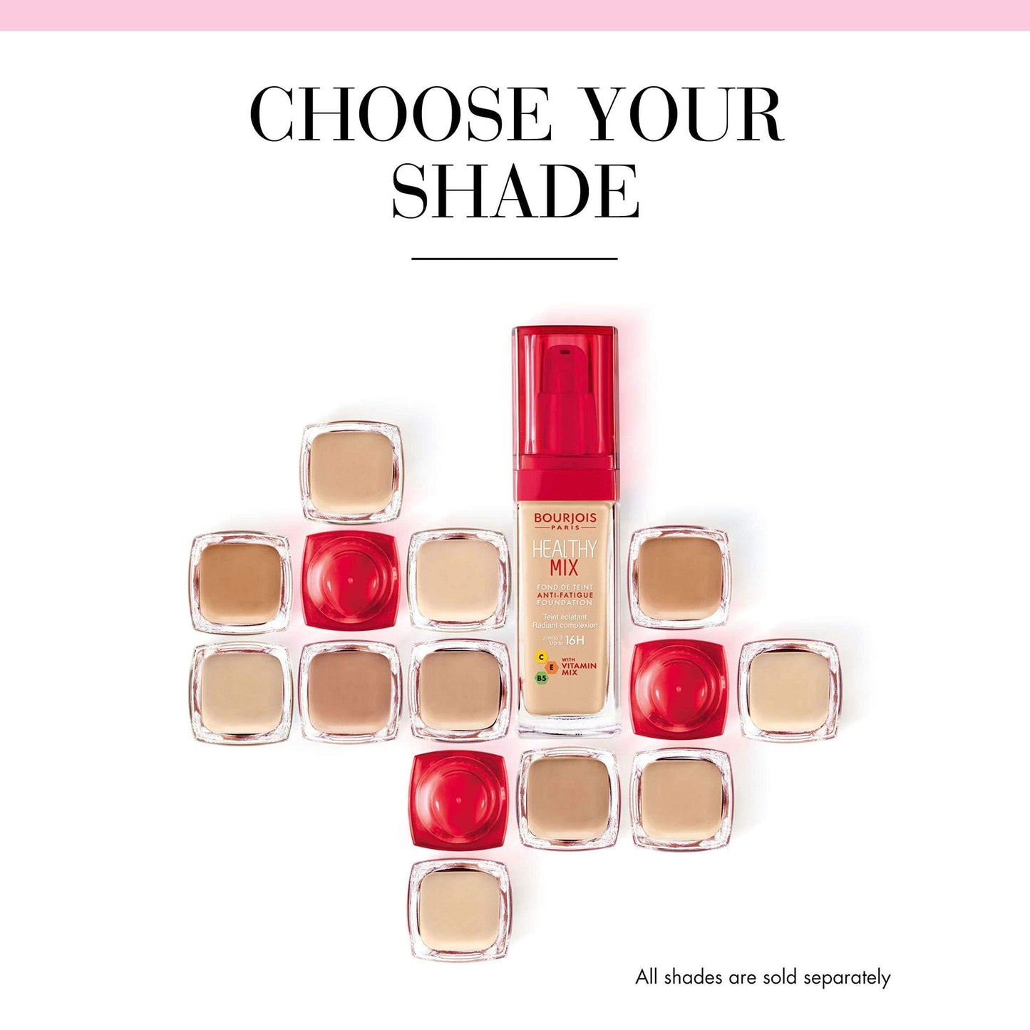 Bourjois Healthy Mix Anti-Fatigue Medium Coverage Liquid Foundation, 51 Light Vanilla, 30ml, SPF 29199601051