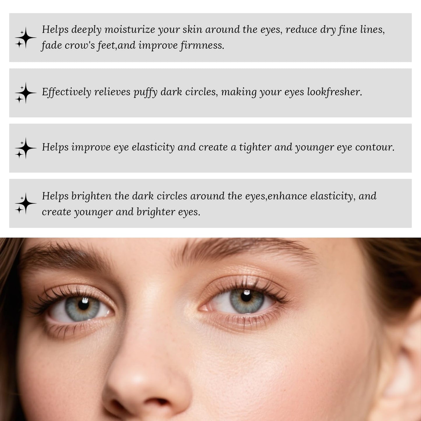 Generic Temporary Eye Tightener With Brush | Perfection Eye Tightener, EyeTightening Cream Instant, Instant EyeTightener Face Tightening Smoothing, Reduces Fine Lines Wrinkles(2PC)